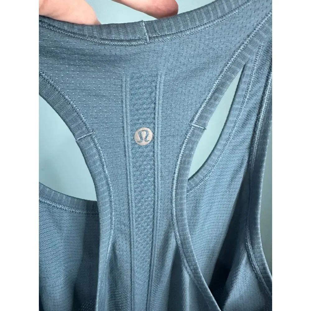 Lululemon Swiftly Tech Racerback in a slate blue color Size 10